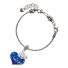 Silver Plated Large Blue Flying Santa Heart with AB Crystals - Silver Plated Twist Rope Bead Charm Dangle with Mini Year 2025 on a large hole bead bracelet Jewelry Ideas and Examples