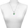 Silver Plated Lime Green & Hot Blue Heart with Black Ruffles - Silver Plated Twist Rope Bead Charm Dangle with Mini Year 2025 as a necklace pendant