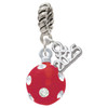 Silver Plated 3-D Frosted Red Resin Ornament with Crystals - Silver Plated Twist Rope Bead Charm Dangle with Mini Year 2025: Year to Remember Jewelry Gift - Celebrations