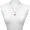 Silver Plated 3-D Frosted Red Resin Ornament with Crystals - Silver Plated Twist Rope Bead Charm Dangle with Mini Year 2025 as a necklace pendant