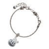 Silver Plated 3-D Large Jack O' Lantern with Leaves - Silver Plated Twist Rope Bead Charm Dangle with Mini Year 2025 on a large hole bead bracelet Jewelry Ideas and Examples