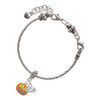 Silver Plated Small Orange Jack O'Lantern with Stem - Silver Plated Twist Rope Bead Charm Dangle with Mini Year 2025 on a large hole bead bracelet Jewelry Ideas and Examples