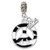 Silver Plated Large Zebra Print Peace Sign - Silver Plated Twist Rope Bead Charm Dangle with Mini Year 2025: Year to Remember Jewelry Gift - Celebrations
