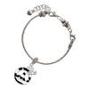 Silver Plated Large Zebra Print Peace Sign - Silver Plated Twist Rope Bead Charm Dangle with Mini Year 2025 on a large hole bead bracelet Jewelry Ideas and Examples