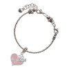 Silver Plated Pink Enamel Heart with Paw Prints - Silver Plated Twist Rope Bead Charm Dangle with Mini Year 2025 on a large hole bead bracelet Jewelry Ideas and Examples