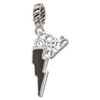 Silver Plated Black Lightning Bolt - Silver Plated Twist Rope Bead Charm Dangle with Mini Year 2025: Year to Remember Jewelry Gift - Celebrations