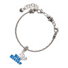 Silver Plated Royal Blue ''Big Sister'' with Heart - Silver Plated Twist Rope Bead Charm Dangle with Mini Year 2025 on a large hole bead bracelet Jewelry Ideas and Examples