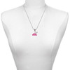 Silver Plated Hot Pink ''Big Sister'' with Heart - Silver Plated Twist Rope Bead Charm Dangle with Mini Year 2025 as a necklace pendant
