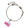 Hot Pink ''Little Sister'' with Heart - Silver Plated Twist Rope Bead Charm Dangle with Mini Year 2025 on a large hole bead bracelet Jewelry Ideas and Examples
