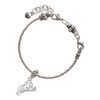 Silver Plated Medium Clef with Heart - Silver Plated Twist Rope Bead Charm Dangle with Mini Year 2025 on a large hole bead bracelet Jewelry Ideas and Examples