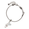 Silver Plated Medium Clef with AB Crystal - Silver Plated Twist Rope Bead Charm Dangle with Mini Year 2025 on a large hole bead bracelet Jewelry Ideas and Examples