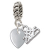 Silver Plated Mini Guitar Pick - Silver Plated Twist Rope Bead Charm Dangle with Mini Year 2025: Year to Remember Jewelry Gift - Celebrations