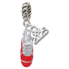 Silver Plated 3-D Red Running Shoe - Silver Plated Twist Rope Bead Charm Dangle with Mini Year 2025: Year to Remember Jewelry Gift - Celebrations
