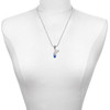 Silver Plated 3-D Blue Running Shoe - Silver Plated Twist Rope Bead Charm Dangle with Mini Year 2025 as a necklace pendant