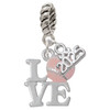 Love with Pink Softball - Silver Plated Twist Rope Bead Charm Dangle with Mini Year 2025: Year to Remember Jewelry Gift - Celebrations