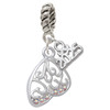Silver Plated Open Clear AB Crystal Butterfly Wing - Silver Plated Twist Rope Bead Charm Dangle with Mini Year 2025: Year to Remember Jewelry Gift - Celebrations