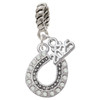 Gold-tone Beaded Clear Crystal Horseshoe with Good Luck - Silver Plated Twist Rope Bead Charm Dangle with Mini Year 2025: Year to Remember Jewelry Gift - Celebrations
