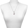 Silver Plated Beaded Pink Crystal Horseshoe with Good Luck - Silver Plated Twist Rope Bead Charm Dangle with Mini Year 2025 as a necklace pendant