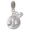 Silver Plated Happy Moon - Silver Plated Twist Rope Bead Charm Dangle with Mini Year 2025: Year to Remember Jewelry Gift - Celebrations