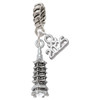 Pagoda with Clear Crystal - Silver Plated Twist Rope Bead Charm Dangle with Mini Year 2025: Year to Remember Jewelry Gift - Celebrations