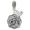 Silver Plated Dragon and Phoenix Medallion - Silver Plated Twist Rope Bead Charm Dangle with Mini Year 2025: Year to Remember Jewelry Gift - Celebrations