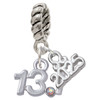 Silver Plated Half Marathon - 13.1 with Clear AB Crystal - Silver Plated Twist Rope Bead Charm Dangle with Mini Year 2025: Year to Remember Jewelry Gift - Celebrations
