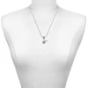 Silver Plated Clear AB Crystal Heart - Silver Plated Twist Rope Bead Charm Dangle with Mini Year 2025 as a necklace pendant