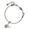 Black Nickeltone Clear AB Crystal Heart - Silver Plated Twist Rope Bead Charm Dangle with Mini Year 2025 on a large hole bead bracelet Jewelry Ideas and Examples