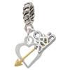 Two-tone Open Cupid's Heart - Silver Plated Twist Rope Bead Charm Dangle with Mini Year 2025: Year to Remember Jewelry Gift - Celebrations