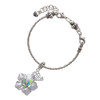 Silver Plated Lime Green & Hot Blue Butterfly on Large Flower - Silver Plated Twist Rope Bead Charm Dangle with Mini Year 2025 on a large hole bead bracelet Jewelry Ideas and Examples