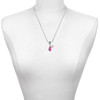 Silver Plated Translucent Hot Pink Flying Butterfly - Silver Plated Twist Rope Bead Charm Dangle with Mini Year 2025 as a necklace pendant