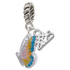 Silver Plated Translucent Pastel Flying Butterfly - Silver Plated Twist Rope Bead Charm Dangle with Mini Year 2025: Year to Remember Jewelry Gift - Celebrations