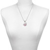 Silver Plated Big Sister Banner on Pink Crystal Heart - Silver Plated Twist Rope Bead Charm Dangle with Mini Year 2025 as a necklace pendant