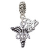 Silver Plated Therapist Caduceus - OTA - Silver Plated Twist Rope Bead Charm Dangle with Mini Year 2025: Year to Remember Jewelry Gift - Celebrations
