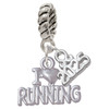 I 'Heart' Running - Silver Plated Twist Rope Bead Charm Dangle with Mini Year 2025: Year to Remember Jewelry Gift - Celebrations