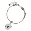 Silver Plated Large Script Letter Disc - A - Silver Plated Twist Rope Bead Charm Dangle with Mini Year 2025 on a large hole bead bracelet Jewelry Ideas and Examples