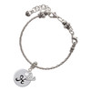 Silver Plated Large Script Letter Disc - H - Silver Plated Twist Rope Bead Charm Dangle with Mini Year 2025 on a large hole bead bracelet Jewelry Ideas and Examples