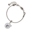 Silver Plated Large Script Letter Disc - O - Silver Plated Twist Rope Bead Charm Dangle with Mini Year 2025 on a large hole bead bracelet Jewelry Ideas and Examples