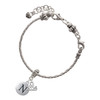 Silver Plated Capital Letter - N - Pebble Disc - Silver Plated Twist Rope Bead Charm Dangle with Mini Year 2025 on a large hole bead bracelet Jewelry Ideas and Examples