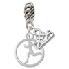 Runner Silhouette in 1/2'' Disc - Silver Plated Twist Rope Bead Charm Dangle with Mini Year 2025: Year to Remember Jewelry Gift - Celebrations