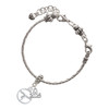 Gymnast Silhouette Disc - Handstand Split - Silver Plated Twist Rope Bead Charm Dangle with Mini Year 2025 on a large hole bead bracelet Jewelry Ideas and Examples