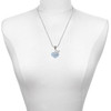 Baby Boy Blue Heart with Baby Feet - Silver Plated Twist Rope Bead Charm Dangle with Mini Year 2025 as a necklace pendant