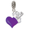 Silver Plated Purple Heart with Nurse Hat - Silver Plated Twist Rope Bead Charm Dangle with Mini Year 2025: Year to Remember Jewelry Gift - Celebrations