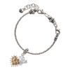 Brown Giraffe Print Heart with Nurse Hat - Silver Plated Twist Rope Bead Charm Dangle with Mini Year 2025 on a large hole bead bracelet Jewelry Ideas and Examples