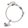Pink Cheetah Print Heart with Nurse Hat - Silver Plated Twist Rope Bead Charm Dangle with Mini Year 2025 on a large hole bead bracelet Jewelry Ideas and Examples