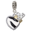 Zebra Print Heart with Nurse Hat - Silver Plated Twist Rope Bead Charm Dangle with Mini Year 2025: Year to Remember Jewelry Gift - Celebrations