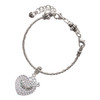 Silver Plated Nurses Rock on AB Crystal Heart - Silver Plated Twist Rope Bead Charm Dangle with Mini Year 2025 on a large hole bead bracelet Jewelry Ideas and Examples