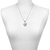 Two-tone 'Faith Rocks' on Clear Crystal Heart - Silver Plated Twist Rope Bead Charm Dangle with Mini Year 2025 as a necklace pendant