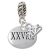 Marathon Roman Numeral - Silver Plated Twist Rope Bead Charm Dangle with Mini Year 2025: Year to Remember Jewelry Gift - Celebrations