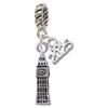 Silver Plated London's Big Ben Clock Tower - Silver Plated Twist Rope Bead Charm Dangle with Mini Year 2025: Year to Remember Jewelry Gift - Celebrations